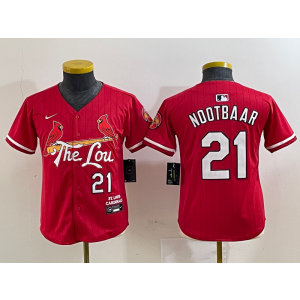 MLB Cardinals 20 Nootbaar Red 2024 City Connect Nike Cool Base Youth Jersey