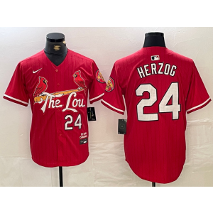 MLB Cardinals 24 Whitey Herzog Red 2024 City Connect Nike Cool Base Men Jersey