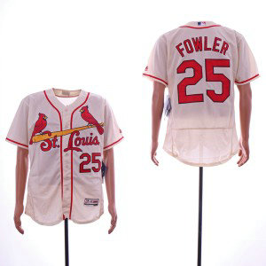 MLB Cardinals 25 Dexter Fowler Cream Flexbase Men Jersey