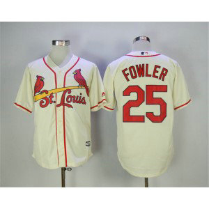 MLB Cardinals 25 Dexter Fowler Cream New Cool Base Men Jersey