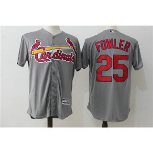 MLB Cardinals 25 Dexter Fowler Grey Cool Base Men Jersey