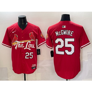MLB Cardinals 25 McGwire Red Nike Cool Base Men Jersey