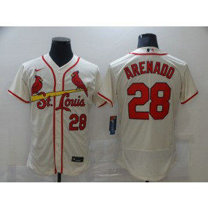 MLB Cardinals 28 Nolan Arenado Cream FlexBase Men Jersey