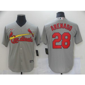 MLB Cardinals 28 Nolan Arenado Grey Cool Base Men Jersey