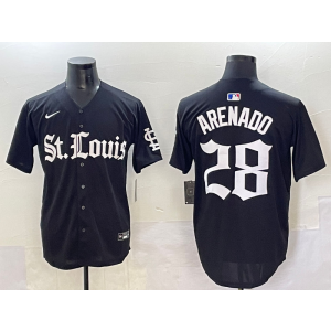 MLB Cardinals 28 Nolan Arenado New Black Nike Cool Base Men Jersey