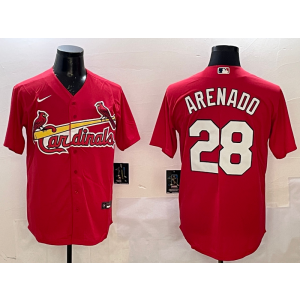 MLB Cardinals 28 Nolan Arenado Red Nike Cool Base Men Jersey