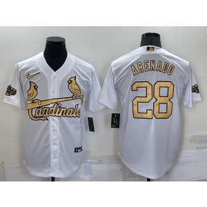 MLB Cardinals 28 Nolan Arenado White 2022 All-Star Cool Base Men Jersey