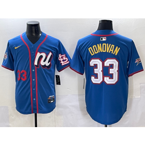 MLB Cardinals 33 Donovan Blue National League 2025 All Star Nike Cool Base Men Jersey