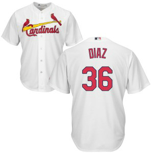 MLB Cardinals 36 Aledmys Diaz White Cool Base Men Jersey
