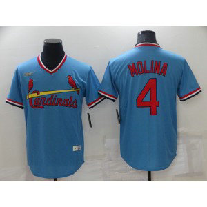 MLB Cardinals 4 Yadier Molina Blue Nike Cool Base Men Jersey