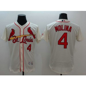 MLB Cardinals 4 Yadier Molina Cream 2016 New Flexbase Men Jersey