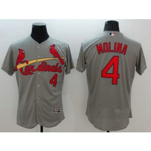 MLB Cardinals 4 Yadier Molina Grey 2016 New Flexbase Men Jersey