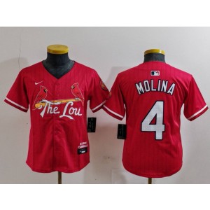 MLB Cardinals 4 Yadier Molina Red City Nike Cool Base Women Jersey