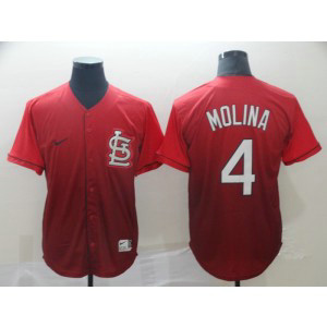 MLB Cardinals 4 Yadier Molina Red Drift Fashion Men Jersey
