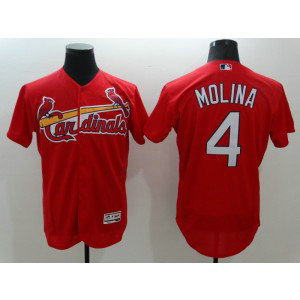 MLB Cardinals 4 Yadier Molina Red Flexbase Men Jersey