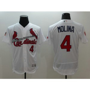 MLB Cardinals 4 Yadier Molina White Stars and Stripes Flexbase Men Jersey