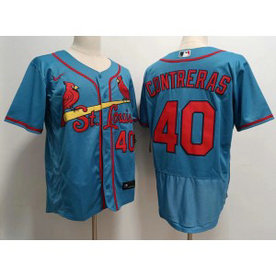MLB Cardinals 40 Contreras Blue Nike Flexbase Men Jersey