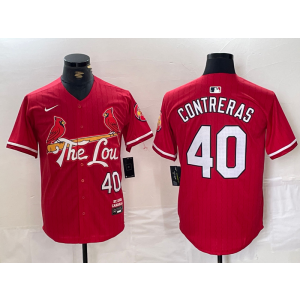 MLB Cardinals 40 Contreras Red 2024 City Connect Nike Cool Base Men Jersey