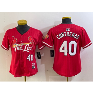 MLB Cardinals 40 Contreras Red 2024 City Connect Nike Cool Base Women Jersey