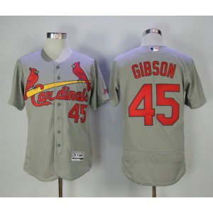 MLB Cardinals 45 Bob Gibson Grey Flexbase Men Jersey