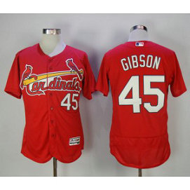 MLB Cardinals 45 Bob Gibson Red Flexbase Men Jersey