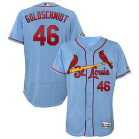 MLB Cardinals 46 Paul Goldschmidt Light Blue 150th Patch Flexbase Men Jersey