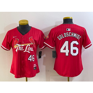 MLB Cardinals 46 Paul Goldschmidt Red 2024 City Connect Nike Cool Base Women Jersey