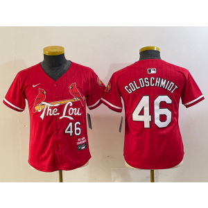 MLB Cardinals 46 Paul Goldschmidt Red 2024 City Connect Nike Cool Base Youth Jersey