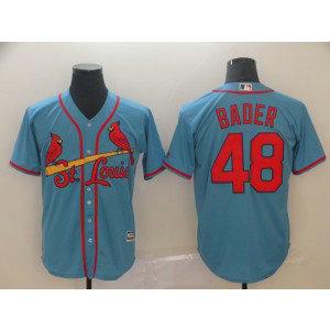 MLB Cardinals 48 Harrison Bader Light Blue Cool Base Men Jersey