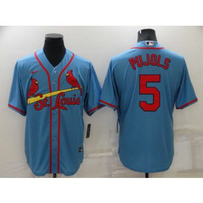 MLB Cardinals 5 Albert Pujols Blue Nike Cool Base Men Jersey
