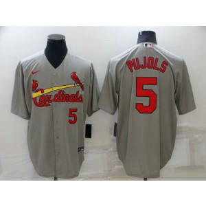 MLB Cardinals 5 Albert Pujols Grey Nike Flexbase Men Jersey