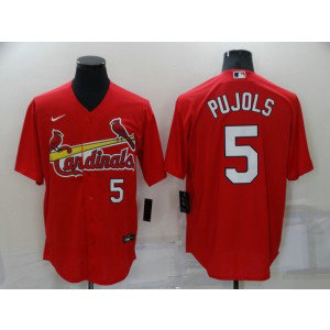 MLB Cardinals 5 Albert Pujols Red Nike Flexbase Men Jersey