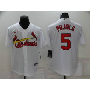 MLB Cardinals 5 Albert Pujols White Nike Cool Base Men Jersey