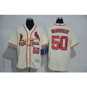 MLB Cardinals 50 Adam Wainwright Cream Flexbase Men Jersey