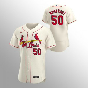 MLB Cardinals 50 Adam Wainwright Cream Nike FlexBase Men Jersey