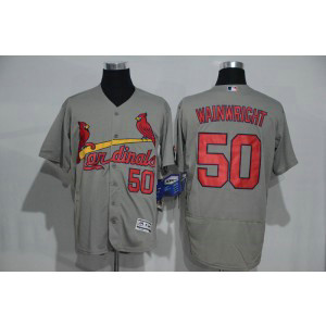 MLB Cardinals 50 Adam Wainwright Grey Flexbase Men Jersey