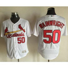 MLB Cardinals 50 Adam Wainwright White Flexbase Men Jersey
