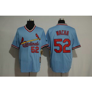MLB Cardinals 52 Michael Wacha Light Blue Cooperstown Throwback Men Jersey