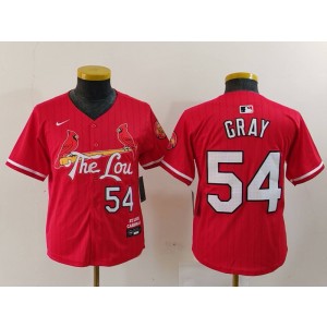 MLB Cardinals 54 Gary Red 2024 City Connect Nike Cool Base Youth Jersey