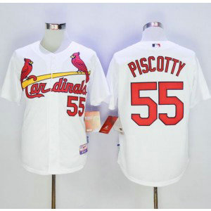 MLB Cardinals 55 Stephen Piscotty White Cool Base Men Jersey