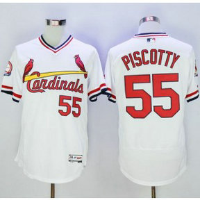 MLB Cardinals 55 Stephen Piscotty White Flexbase Cooperstown Men Jersey