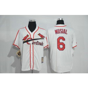 MLB Cardinals 6 Stan Musial White Home Majestic Cool Base Cooperstown Collection Men Jersey