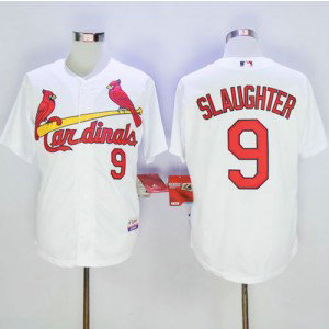 MLB Cardinals 9 Enos Slaughter White Cool Base Men Jersey