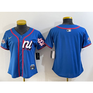 MLB Cardinals Blank Blue National League 2025 All Star Nike Cool Base Women Jersey