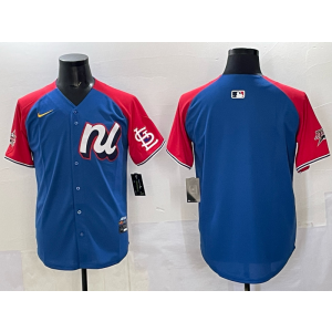 MLB Cardinals Blank Blue Red Alternate 2025 All Star Nike Cool Base Men Jersey