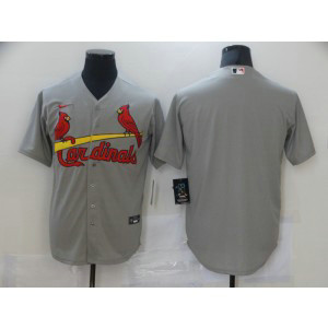 MLB Cardinals Blank Grey Nike Cool Base Men Jersey