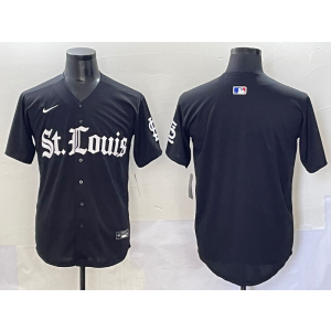 MLB Cardinals Blank New Black Nike Cool Base Men Jersey