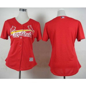 MLB Cardinals Blank Red Fashion Women Jersey