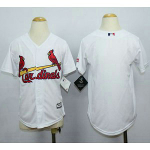 MLB Cardinals Blank White Cool Base Youth Jersey