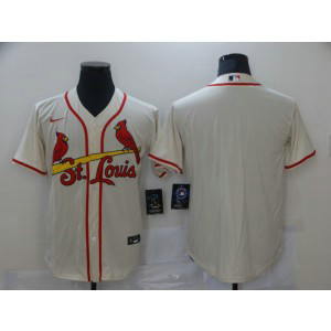 MLB Cardinals Cream Blank Nike Cool Base Men Jersey